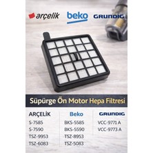 Arçelik Beko S 7585 ve Beko Bks 5585 Uyumlu Elektrikli Süpürge Motor Ön Hepa Filtre 9178010801