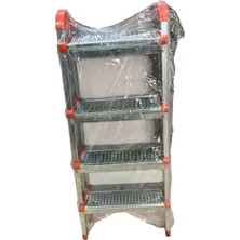 Veka Perilla 4+4 Basamak Çift Çıkışlı Metal Merdiven 120 kg Taşıma Kapasiteli Katlanabilir