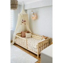 BRK Design Montessori Çocuk Yatağı Ahşap Bariyerli Karyola