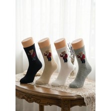 Budy Socks Tüylü Ayı Desenli Tenis 3'lü Çorap