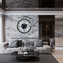Zentime Krom Modern 60 cm Çarklı Duvar Saati