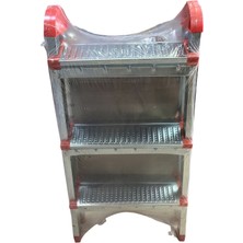 Veka Perilla 3+3 Basamak Çift Çıkışlı Metal Merdiven 120 kg Taşıma Kapasiteli Katlanabilir