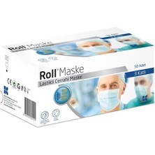 Roll Cerrahi Maske 3 Katlı Tekli Zarf 50 li - 10 Paket (500 Adet)