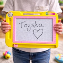 Toyska Eğitici Yaz Sil Manyetik Çizim Tahtası Sarı