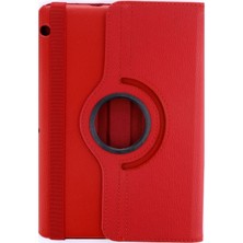 İlk El Grup  Huawei Mediapad T3 10 / 9.6 Kılıf 360 Tablet Deri Kılıf - Kırmızı