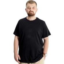 ModeXL Büyük Beden Erkek Tshirt Bisiklet Yaka Basic 20031 Siyah