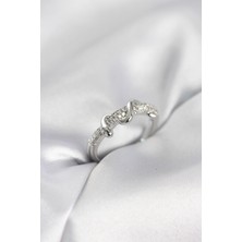 Eco Lounge Gümüş Renk Zirkon Taşlı Sarmal Yılan Model Kadın Yüzük