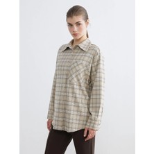 LC Waikiki Kahverengi Ekose Kadın Gömlek