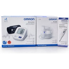 Omron 3’lü Sağlık Seti – M3 Comfort Üst Kol Tansiyon Aleti + NE-C810 Nebulizatör + Eco Temp Basic Dijital Termometre – 5 Yıl Garantili