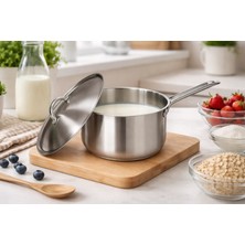 Net Çelik Paslanmaz  Çelik Kaçerola Sütlük  18X12 cm 2.5 Litre