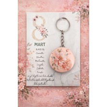 Fynbos 8 Mart Kadınlar Günü Özel Açacaklı 44 mm Metal Çiçek Desenli Anahtarlık – Kadınlar Günü Hediyesi