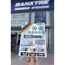 Banxtre Motor ve Kask Için Sponsorlu Markalar Hologramlı A4 Sticker Pack Seri -7