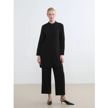 LC Waikiki Siyah Hakim Yaka Dokulu Kadın Gömlek Tunik