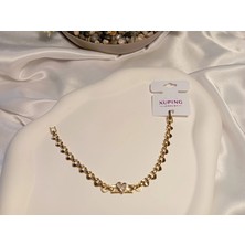 Xuping Jewelry 14 K Kaplama Kalp Detaylı Xuping Bileklik