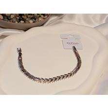 Xuping Jewelry Gümüş Renk Zirkon Taşlı Vip Bileklik 17-19 cm