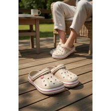 Moda Fiesta Bej Cross Terlik – Ortopedik, Kaymaz Taban, Günlük Ev & Bahçe Terliği