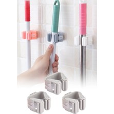 Omilife Mop Askısı Pratik Süpürge ve Paspas Tutucu Duvar Askısı 3 Adet