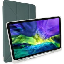 İlk El Grup  Samsung Galaxy T737 Tab S7 Fe 12.4 Kılıf Kalemlikli Mars Tablet Kılıfı - Koyu Yeşil