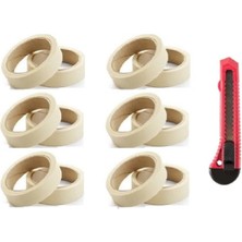 Karapolat 12 Adet Maskeleme Bandı Boya Bandı 18MM x 20 Metre  Kağıt Bant