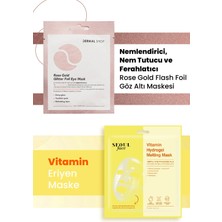 Dermal Vitamin Hydrojel Jel Yüz Maskesi ve Rose Gold Göz Maskesi Set 34 gr Nemlendirici Etki