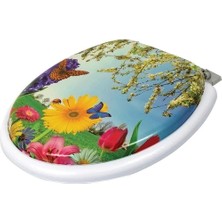 Eco Lounge Lüks Yumuşak Süngerli Desenli Pufidik Klozet Kapağı Ekstra Kalın Süngerli