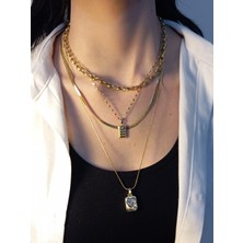 Euro Aksesuar Gold Elegance 4'lü Çelik Kolye