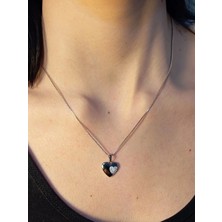 Xuping Jewelry Gümüş Renk Xuping Zirkon Taşlı Kalp Detaylı Kolye