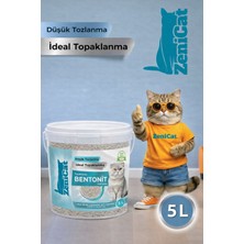 ZeniCat Naturel Bentonit Kedi Kumu 5 Lt – Kokusuz, %100 Doğal, Toz Oranı Azaltılmış