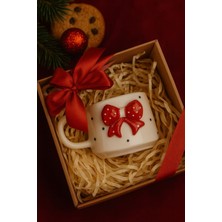 Leylooks Siyah Fiyonk Detaylı Kupa Bardak (Kraft Kutulu Gönderim)