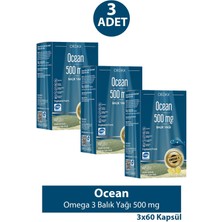 Ocean Omega 3 Balık Yağı 500 mg 60 Kapsül 3 Adet Aromalı Yetişkinler İçin Multivitamin