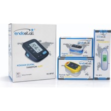 Endostall 4’lü Sağlık Ölçüm Seti – Koldan Dijital Tansiyon Aleti + Yetişkin & Çocuk Pulse Oksimetre + Temassız Ateş Ölçer – Ev Tipi Sağlık Takip Paketi