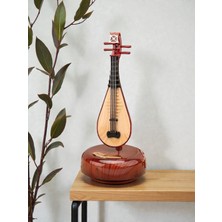 CaactuStore Dekoratif Keman / Gitar / Saz Tasarımlı Çevirmeli Müzik Kutusu Dekoratif Hediyelik Eşya