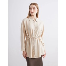 LC Waikiki Bej Kadın Gömlek Tunik