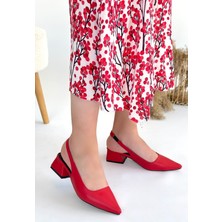 Hkursat Kırmızı Cilt Kadın Topuklu Ayakkabı