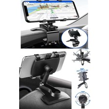 3b Trend Klipsli 360° Döner Araç Gösterge Üstü Telefon Tutucu Universal – Dayanıklı Güçlü Sabitleme