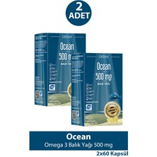 Ocean Omega 3 Balık Yağı 500 Mg 60 Kapsül 2 Adet