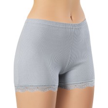 İncili Kadın Ribana Dantel Detaylı Boxer Şort Külot – Yumuşak Esnek Iç Giyim