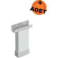 Hobidabi 5 cm Çizgili Alüminyum U Geçme Ayak 20X45 mm Matkrom (4 Adet)