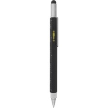 Promopanya Kişiye Özel-isme Özel Siyah Metal Su Terazili Mimar / Mühendis Tükenmez Kalem Touchpen isim Yazılabilir-kişiselleştirilebilir