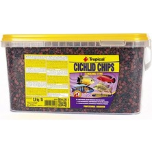 Tazemama Tropical Cichlid Chips Cichlid Balıkları Için Renklendirici Cips Balık Yemi 1000 ml 520 gr CB14873