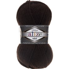 Alize Süperlana Midi 26 Kahve Renkli Yün-Akrilik Karışımı İplik 100 gr Hırka ve Kazak Örgüleri İçin