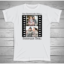 Yüksel 34 Kişiye Özel 2 Fotoğraflı Film Şeridi Baskılı Terletmez Polyester Tişört - Sevgiliye Hediye