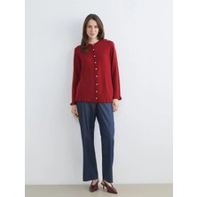 LC Waikiki Indigo Beli Lastikli Straight Fit Kadın Jean Pantolon