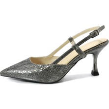Beety 196.890 Siyah & Gümüş Topuklu Kadın Stiletto Ayakkabı