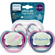 Philips Avent Ultra Air Night Karanlıkta Parlar Gece Emziği 6-18 Ay Kız
