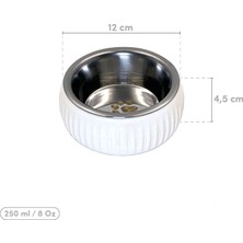 K-Yonlineticaret Mikopet Organik Seramik Mama Kabı Beyaz