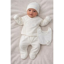 Caramell  Cute Bear ( Ayıcıklı) Ekru, Bej, Gri, Mavi Renk Çeşitli Erkek 5li Hastane Çıkışı 1454