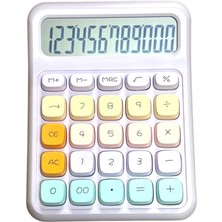 Milky Ada Toys Pastel Renkli Hesap Makinası 12 Haneli Otomatik Kapanan Aaa Pil ve ile Çalışma Hafızalı Işlem
