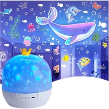 CoverZone 902G Çocuk Odası Yıldız Projeksiyon Gece Lambası 3 LED Işık Modlu Gökyüzü Yansıtmalı Masal Projektör – Ay Gezegen Figürlü Sessiz Çalışan Dekoratif Uyku Lambası