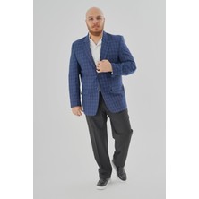 Erkek Büyük Beden Kareli Desen Ceket